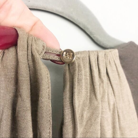 CHLOÉ | Elephant Taupe Draped Top Pintuck Neckline Long Sleeve Women’s Size M - Picture 10 of 10